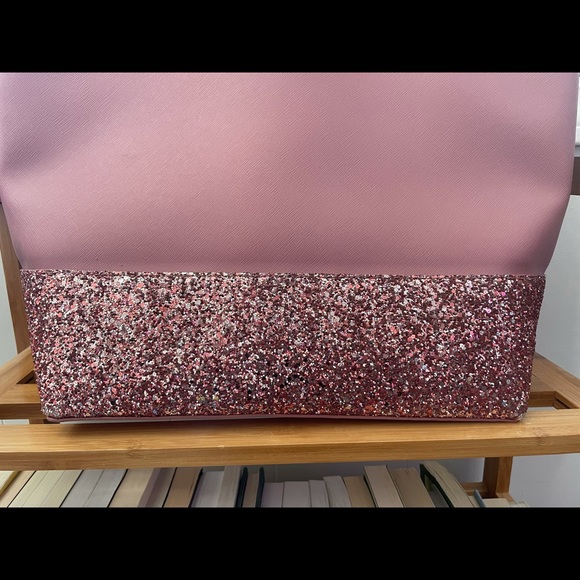 Kate Spade Greta Court Glitter Penny Tote (dusty peony) - Picture 5 of 6